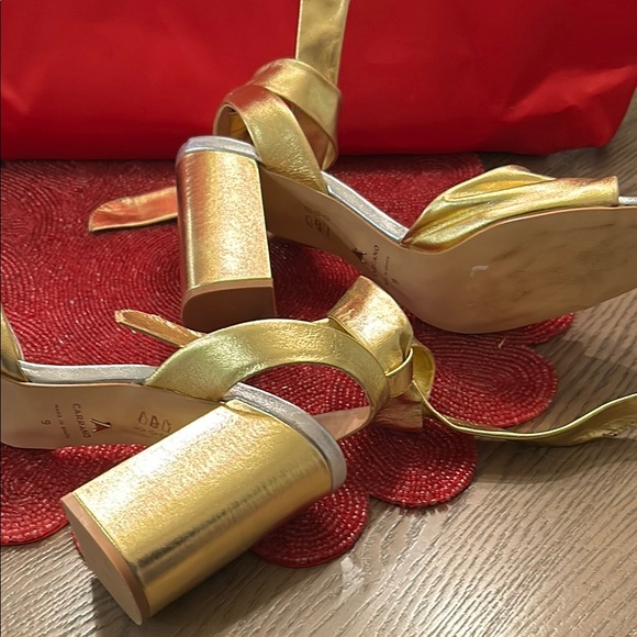 Carrano high heels gold & silver metallic sandals size 9 made in Brazil - Picture 7 of 7